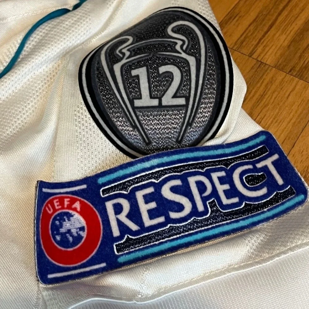 Adidas Real Madrid Ronaldo 7 Jersey Mens Small White 2018 Kyiv UCL Final Shirt